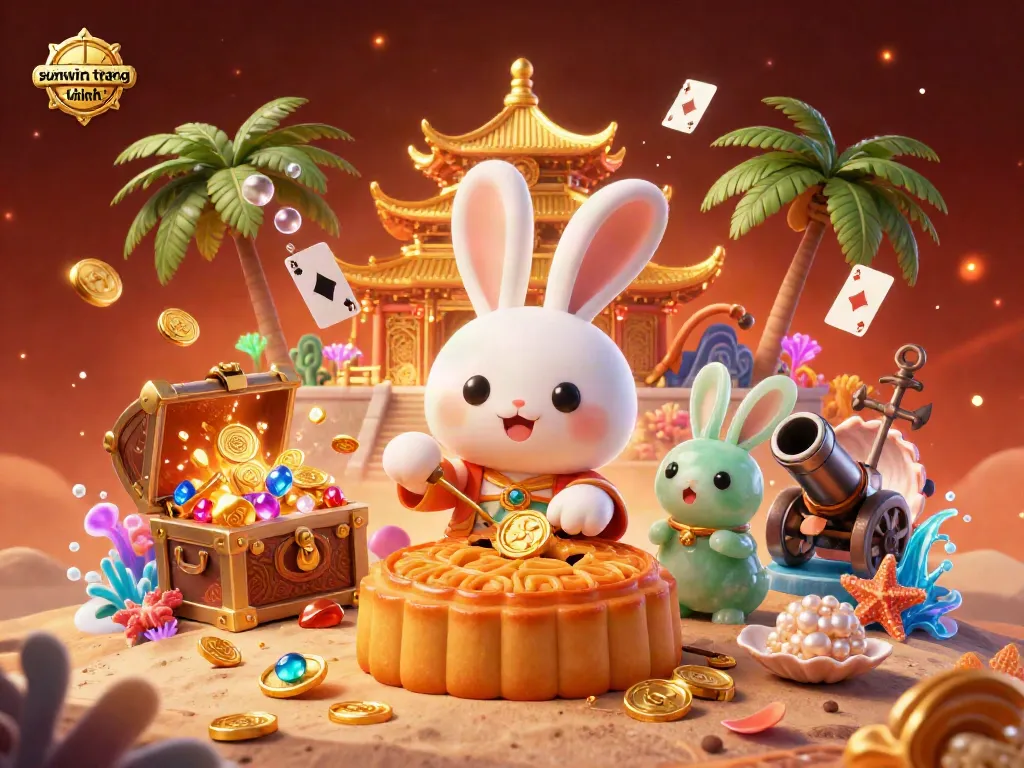 Experience the excitement of sunwin trang chính with colorful casino elements and animated characters in a vibrant 3D scene.