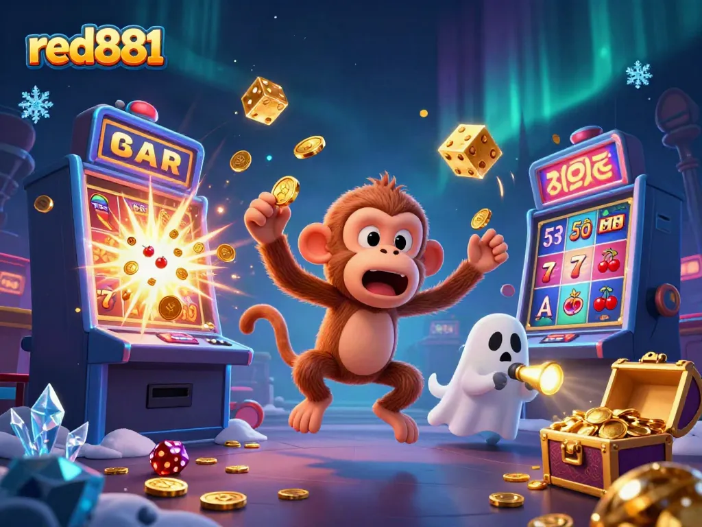 Experience the excitement of red881 as the mischievous monkey and ghost-hunter puppy explore a vibrant casino.