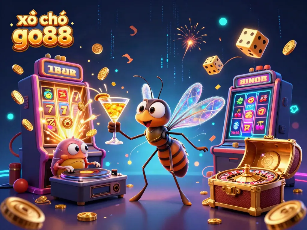 Experience the excitement of xổ số go88 with vibrant characters and dynamic casino elements.