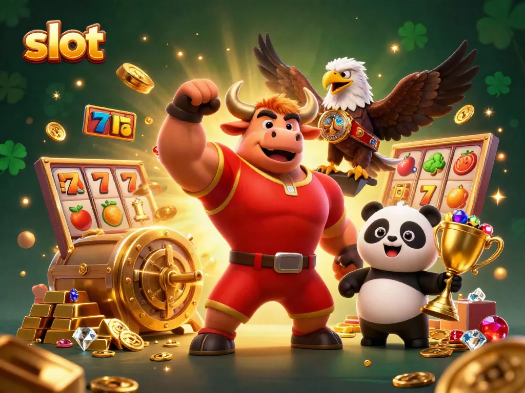 Engage with thrilling slot action featuring vibrant characters and dynamic game elements amidst a dazzling casino backdrop.